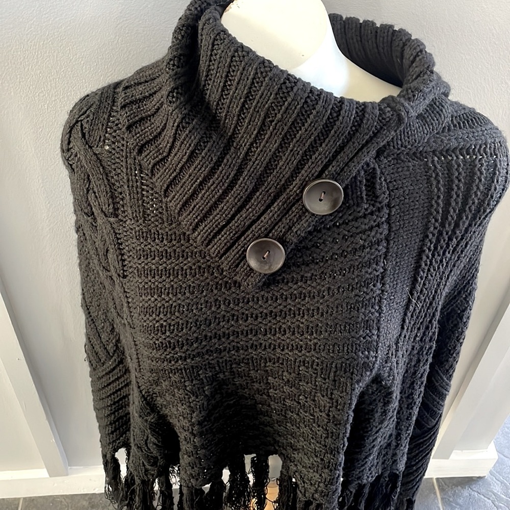 Boutique Black Fringe Shawl.